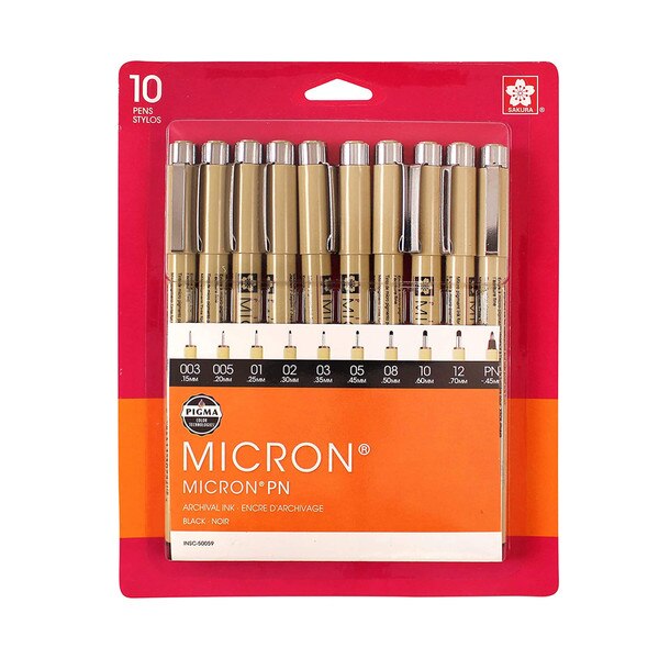 Sakura Pigma Micron Black Set 10pc